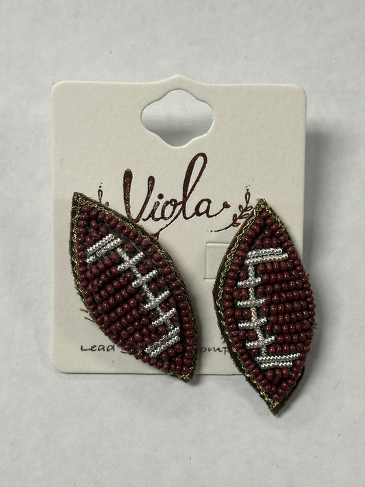 Football Beaded Studs