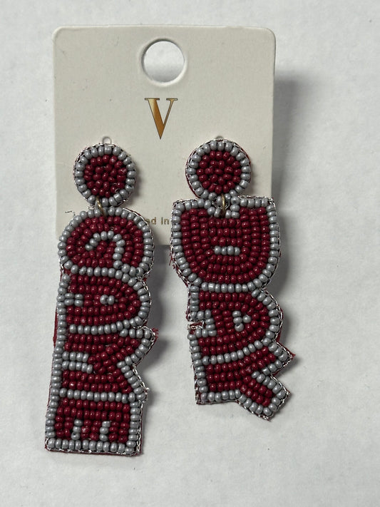 Alabama GAME DAY Beaded Dangles