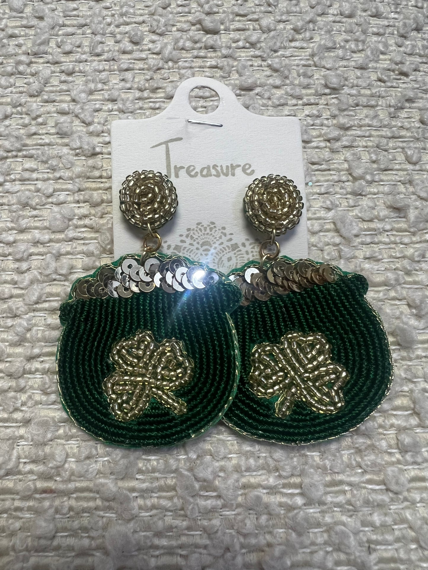 Beaded Pot Of Gold Earrings