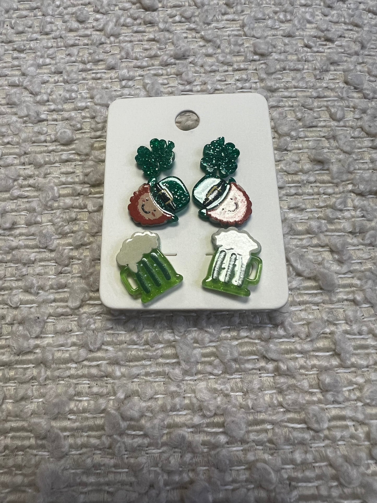 3 Pack St Pattys Stud Earrings