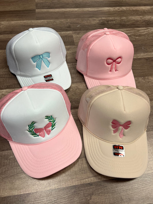 Bow Embroidered Trucker Hats