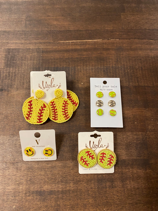 Softball earrings
