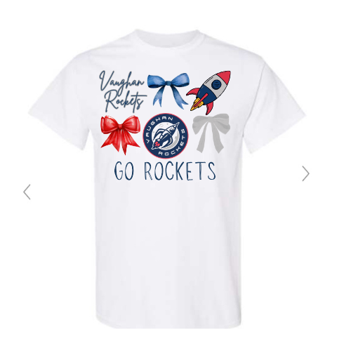 Vaughan Rockets Bow Collage White Gildan – Downtown Southern Outfitters