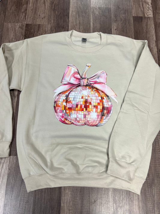 Disco Pumpkin Bow sweatshirt