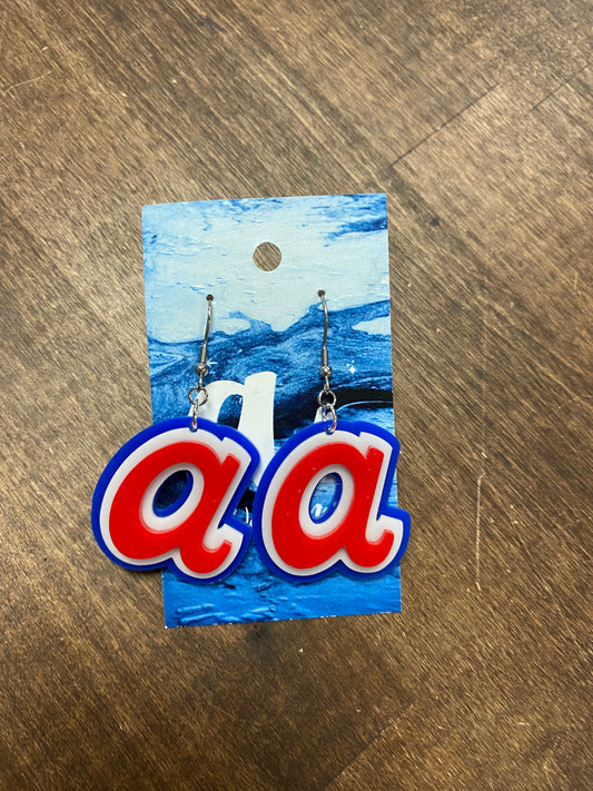 Retro braves lower case A dangle