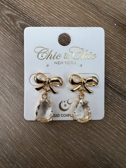 Bow and Diamond Dangles