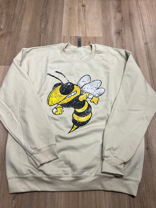 Yellow jacket Faux sequin sweatshirt