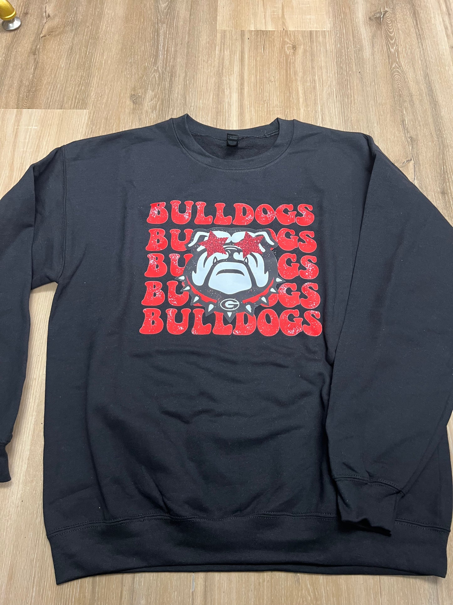 Bulldogs heart eyes stacked sweatshirt