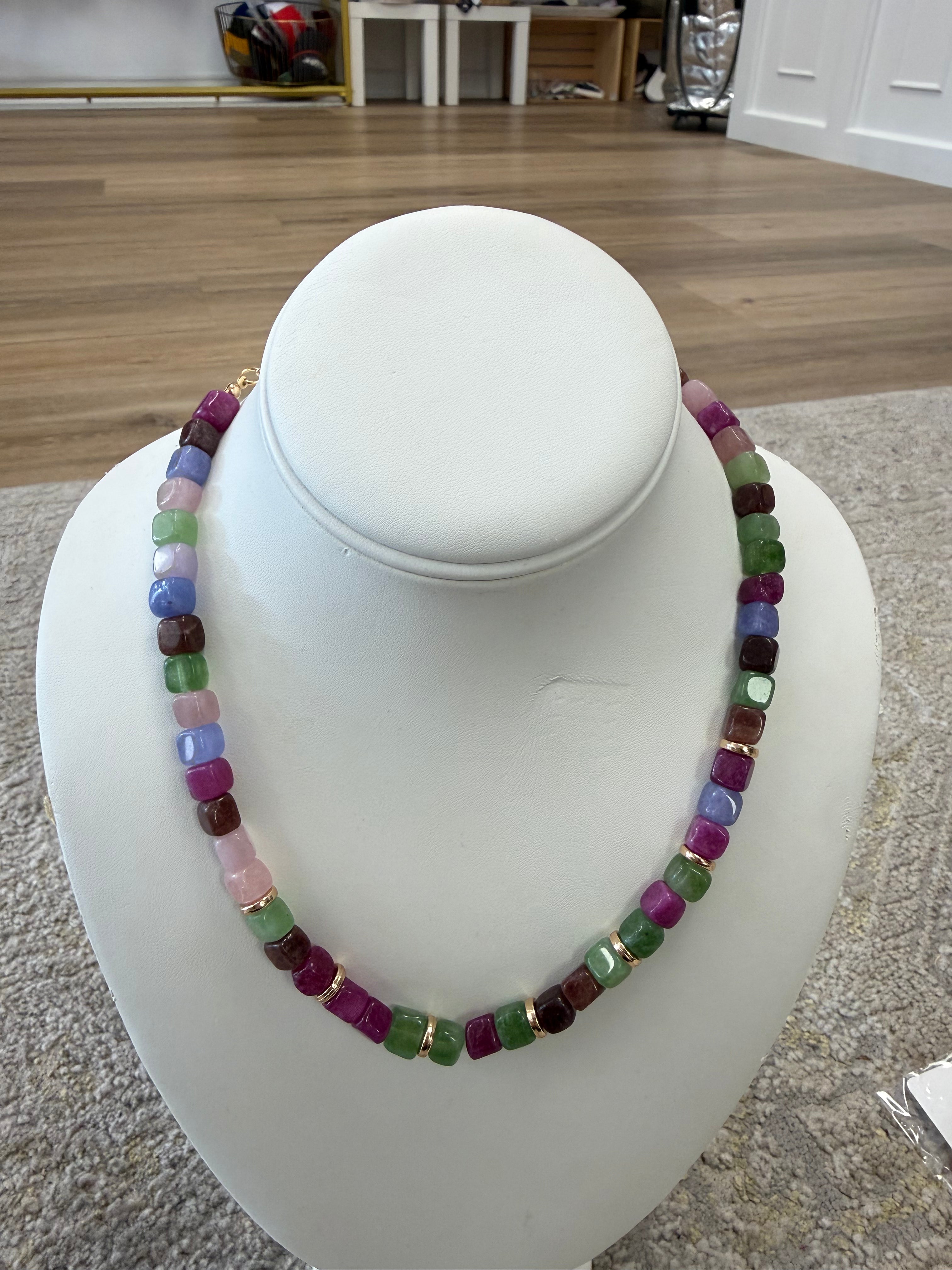 Colorful Beaded Necklace-Stone