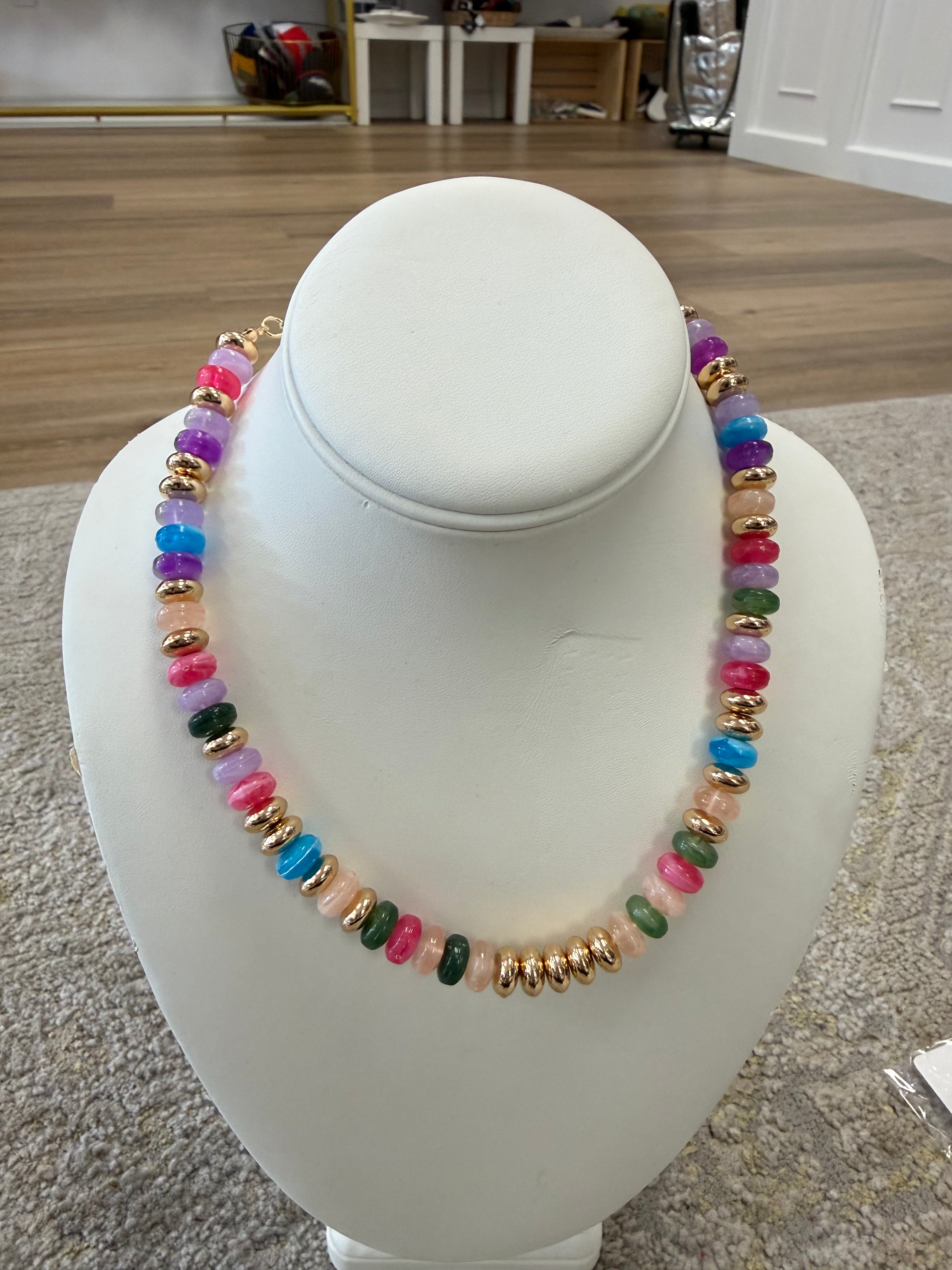 Colorful Beaded Necklace- Spring Edition