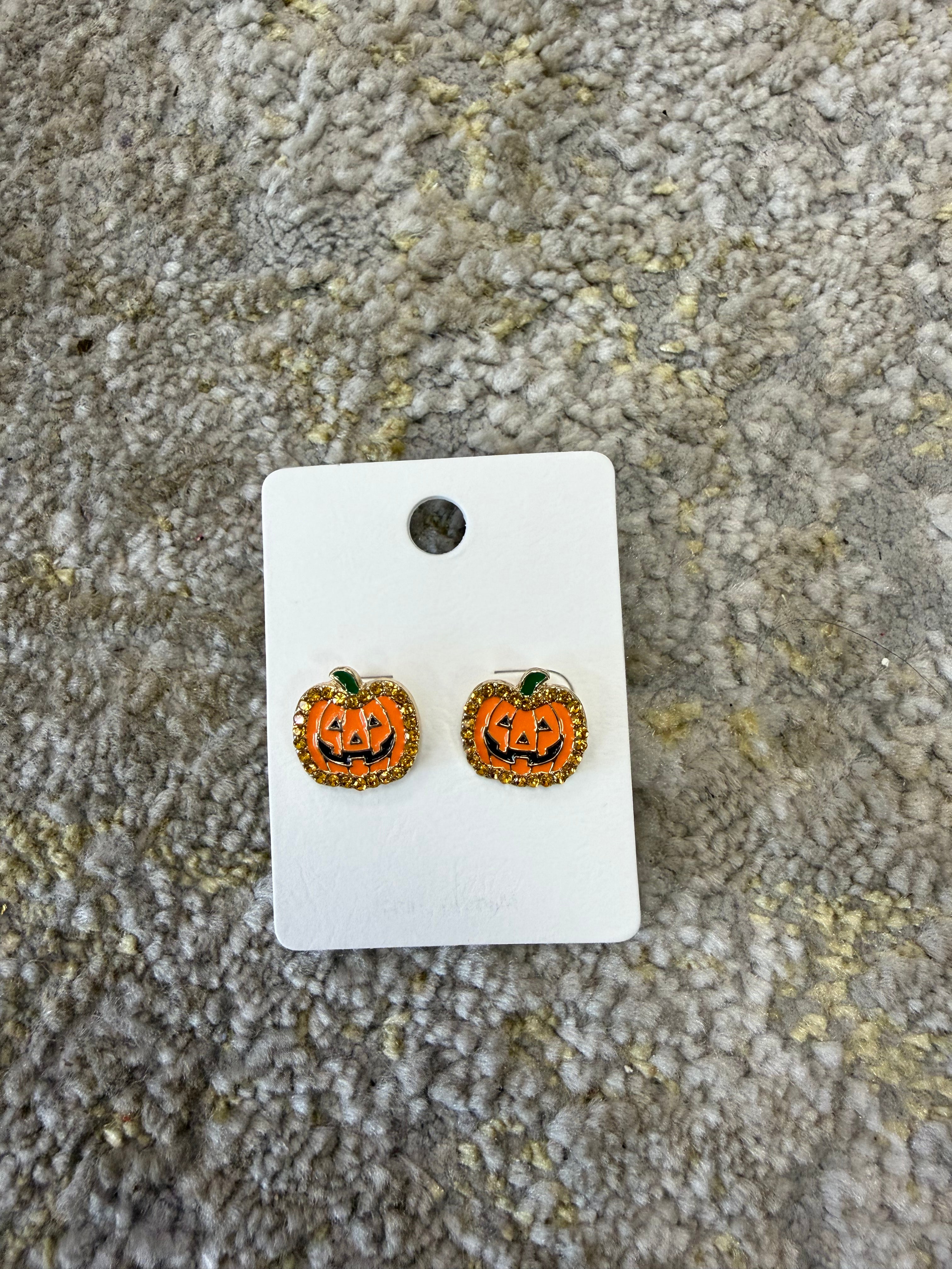 Pumpkin studs with gold trim