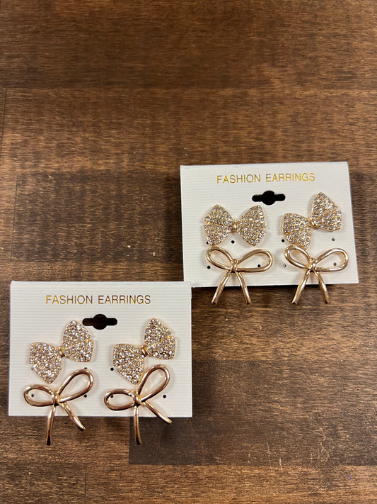 2 Pack Bow Stud Earrings