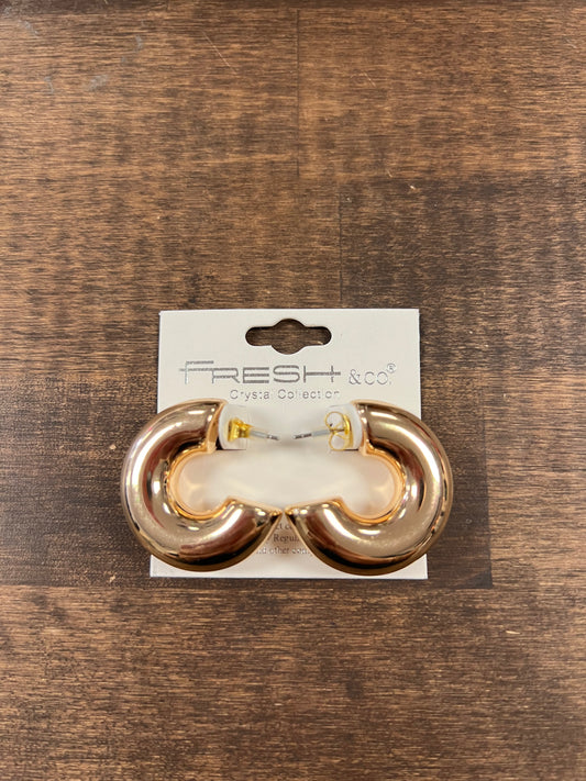 Small chunky gold hoop earrings