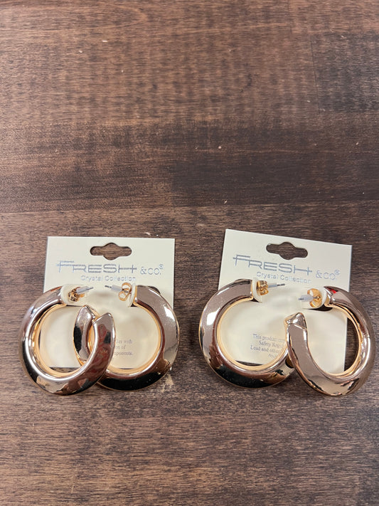 Flat gold hoop earrings