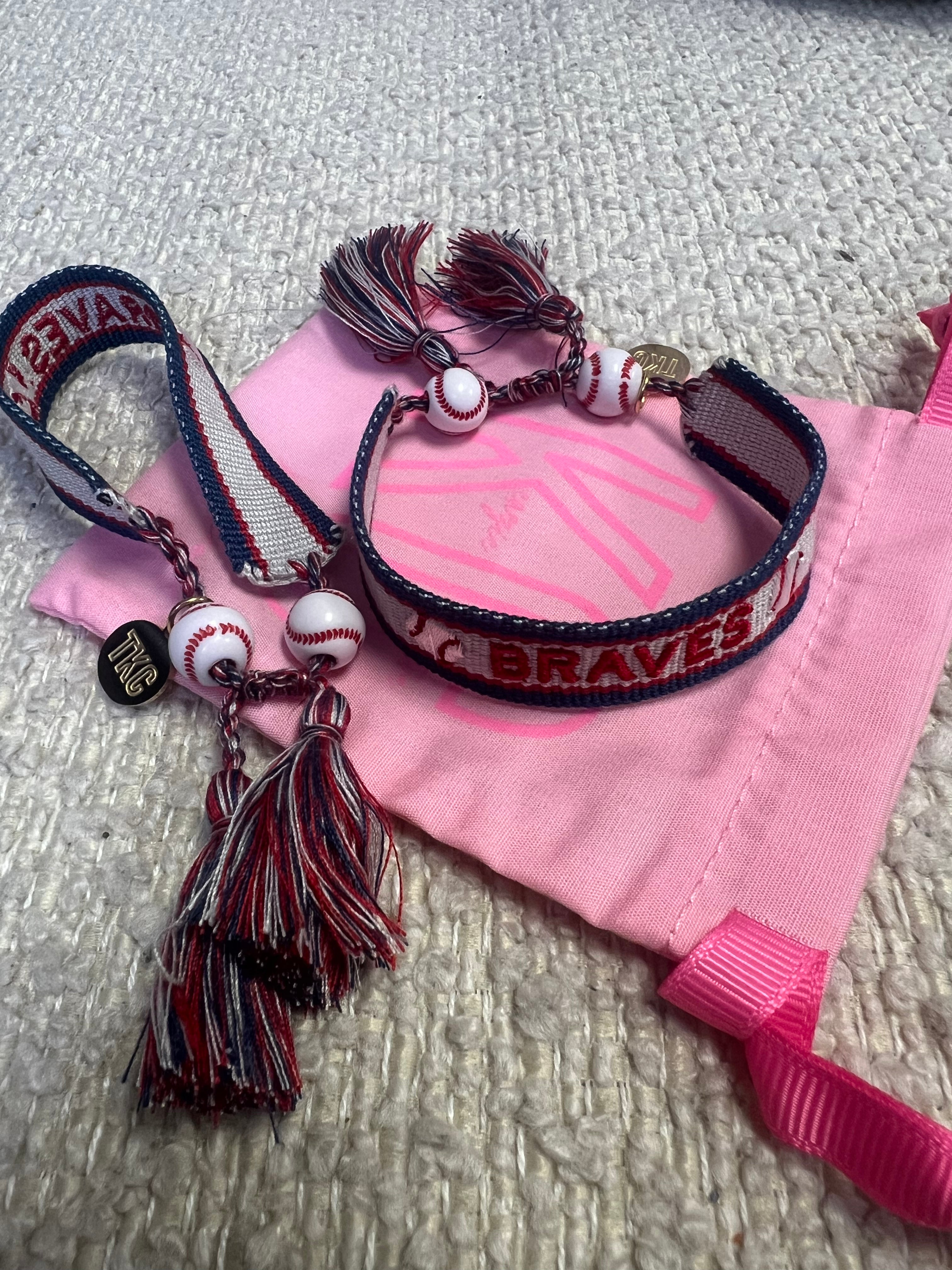 Braves Baseball Signature Tassel Bracelet