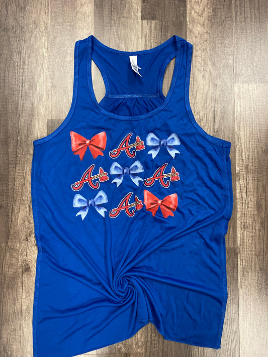 Atlanta Braves Bow on Blue Tank