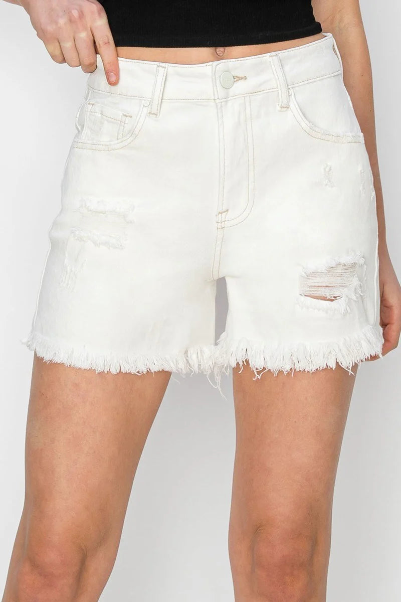 Risen High Rise Shorts Cream RDS6019X