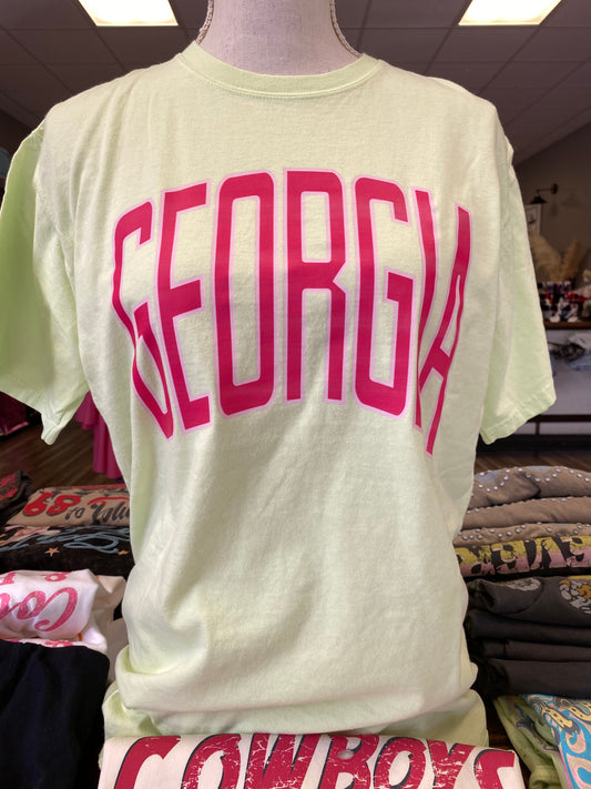 Georgia Pink Varsity Comfort Wash Tee