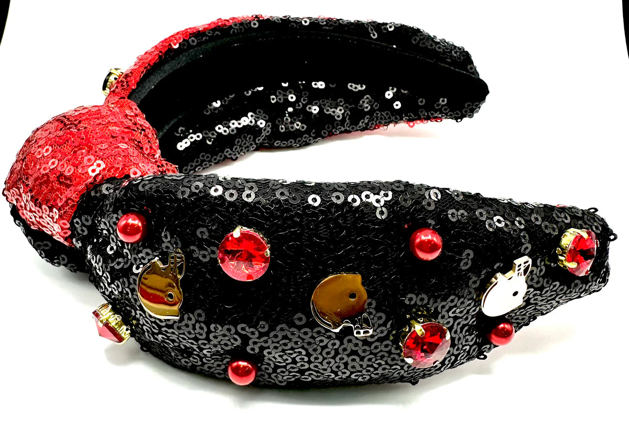 Red & Black Dual Football Headband