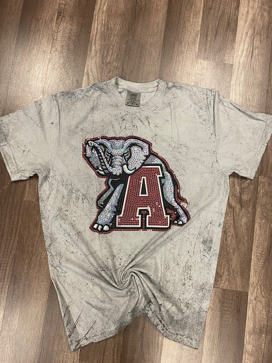 Alabama Elephant Logo Sequin Tee