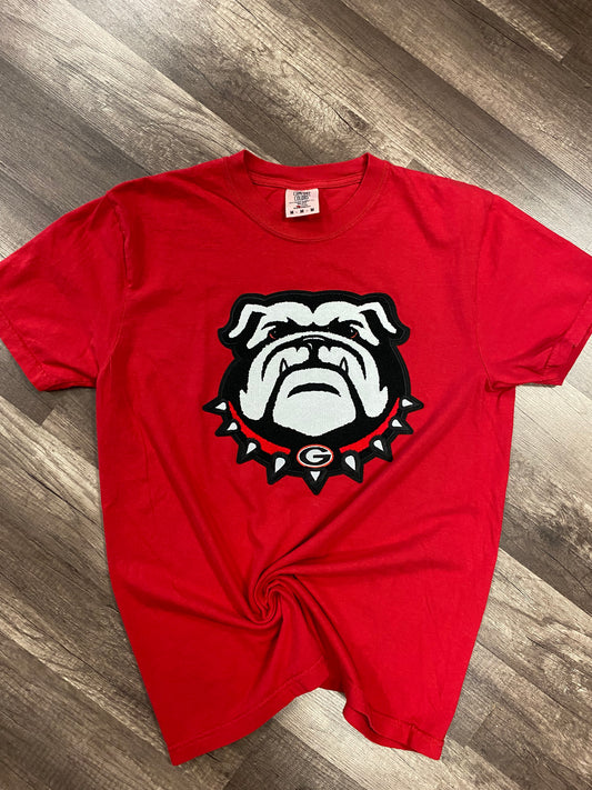 Bulldog Chenille Patch Embroidered Tee