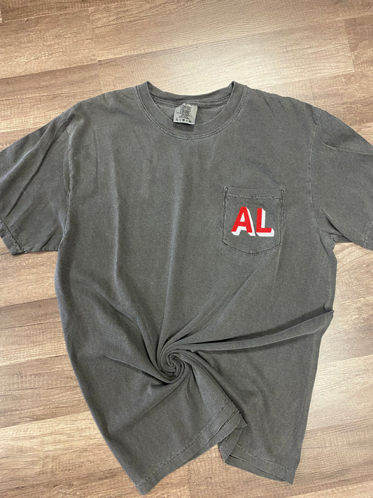 Alabama Embroided Pocket Tee on Pepper