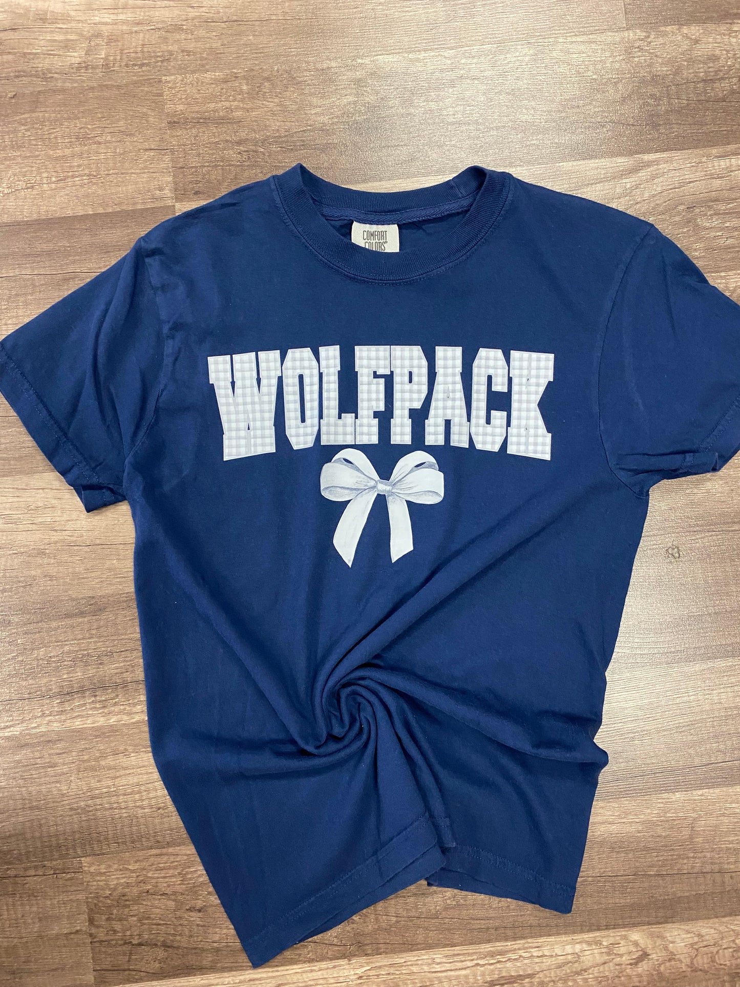 Wolfpack Plaid Bow Tee