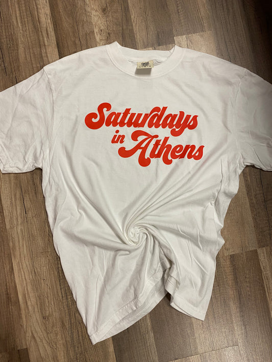 Saturdays in Athens White Tee