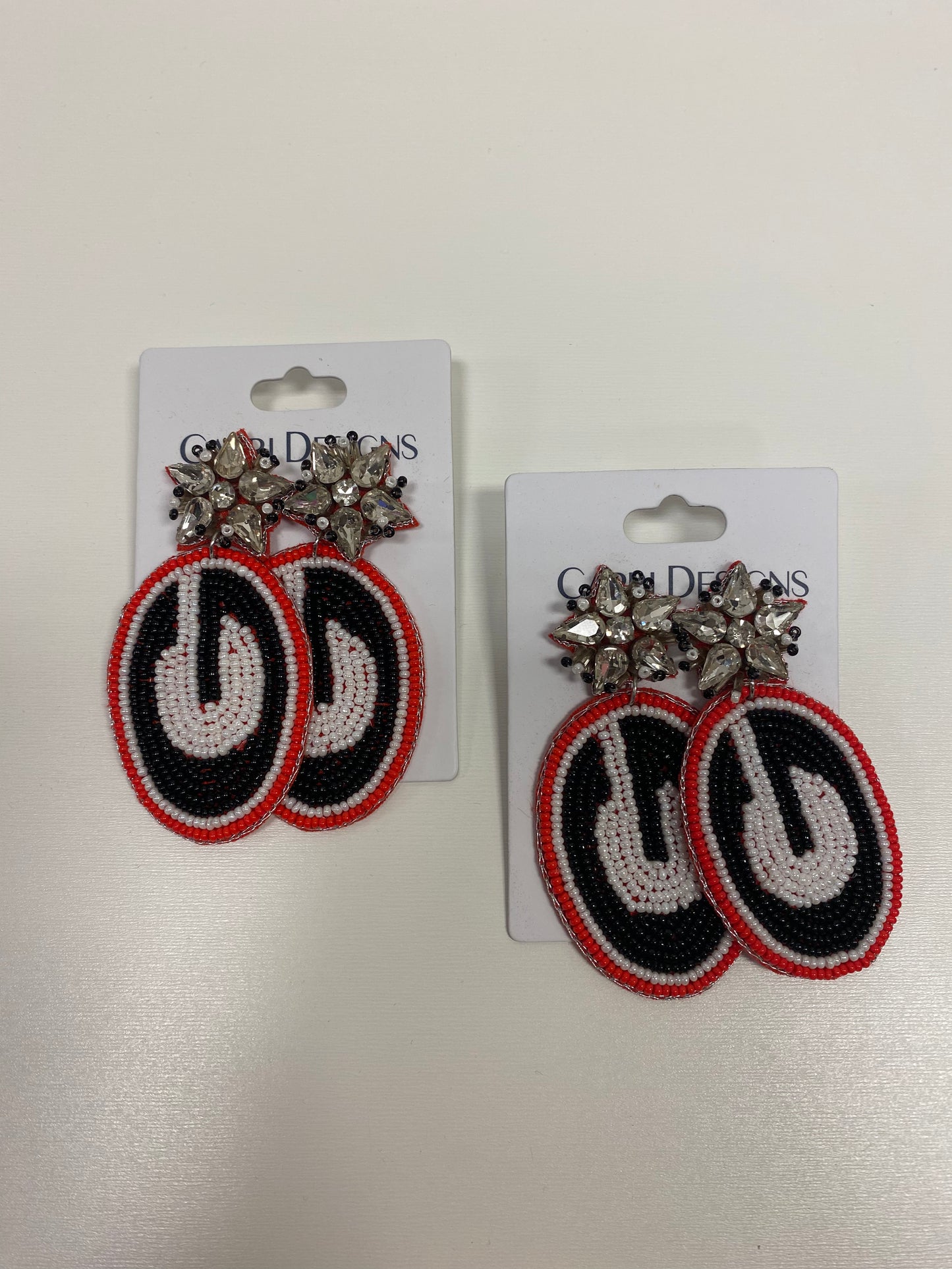 Rhinestone Beaded Earrings - University of Georgia