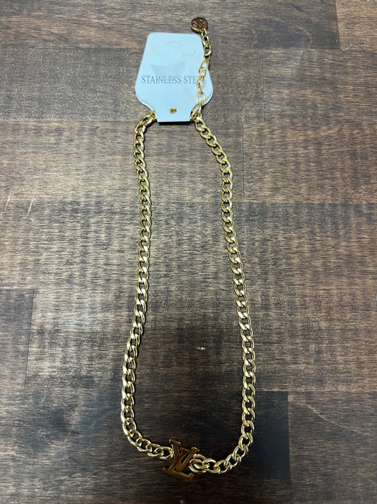 Waterproof non- tarnish LV Gold necklace dupe