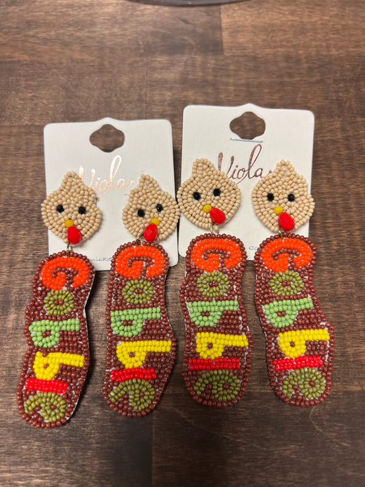 Gobble Gobble dangle earrings