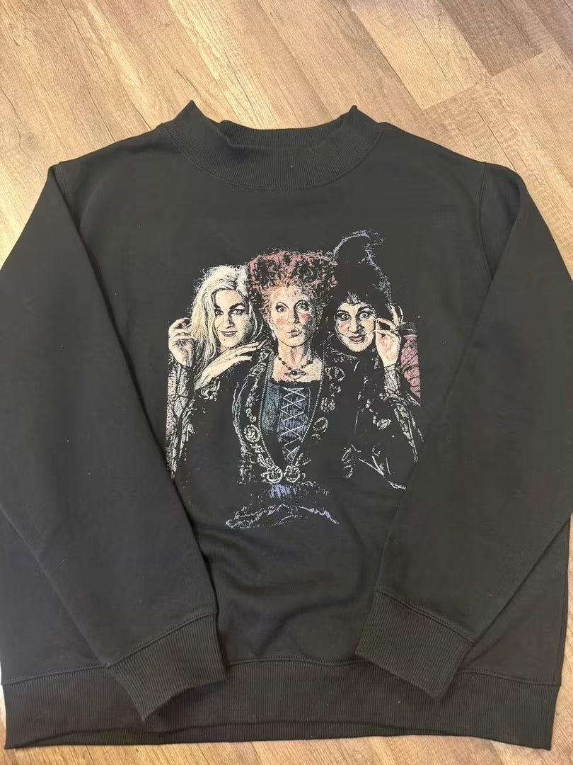 Hocus Pocus Sanderson Sisters Portrait Black Mockneck FLASH SALE