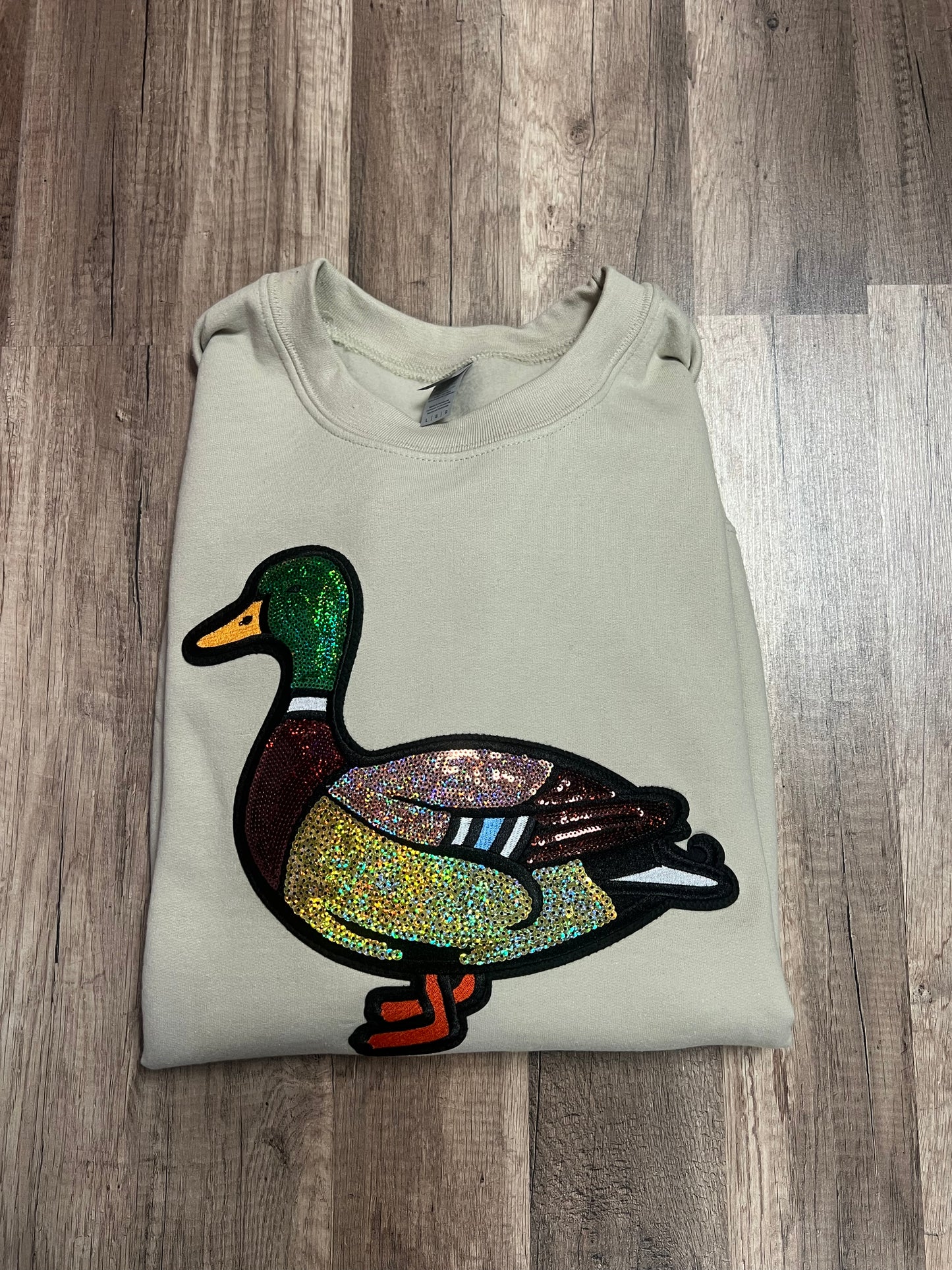 Duck sequin embroidered patch sweatshirt