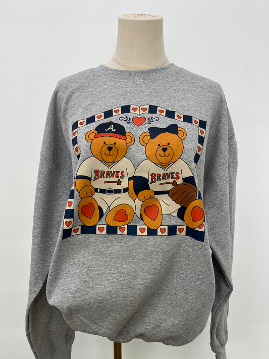 Braves vintage bears on grey