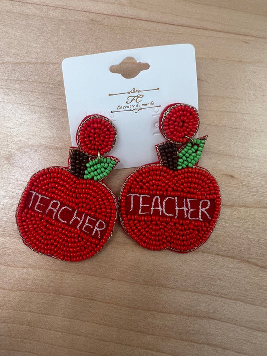 Teacher Apple Earrings