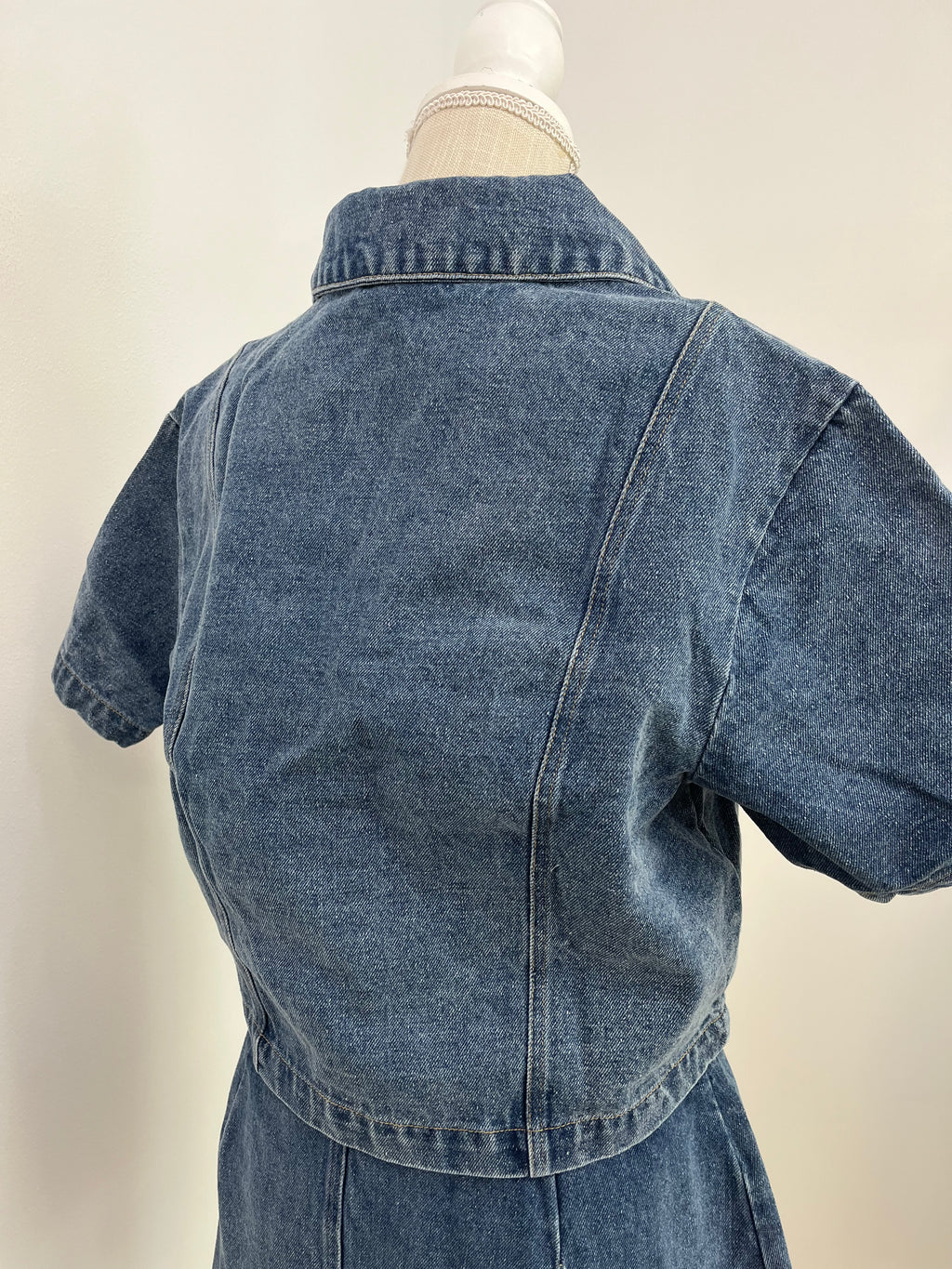 Denim Button Down Collared Top