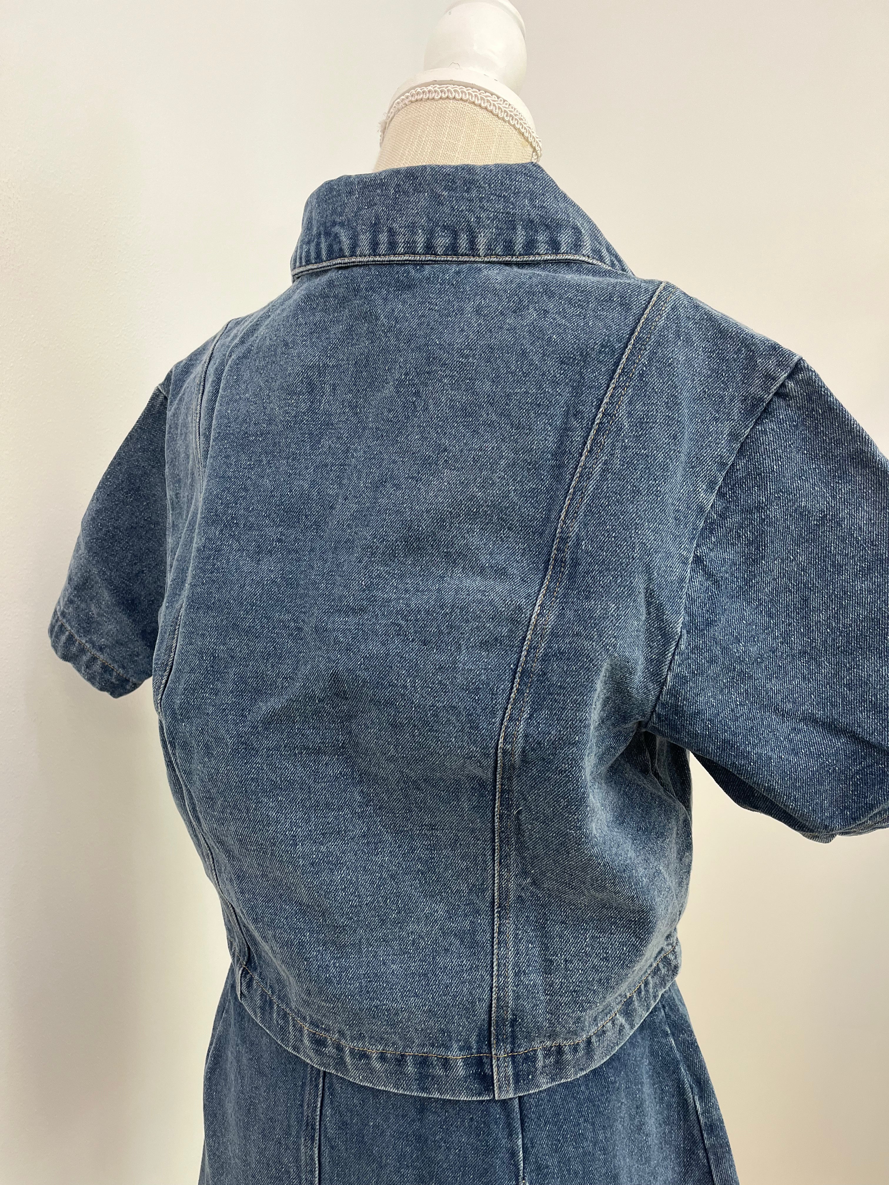 Denim Button Down Collared Top