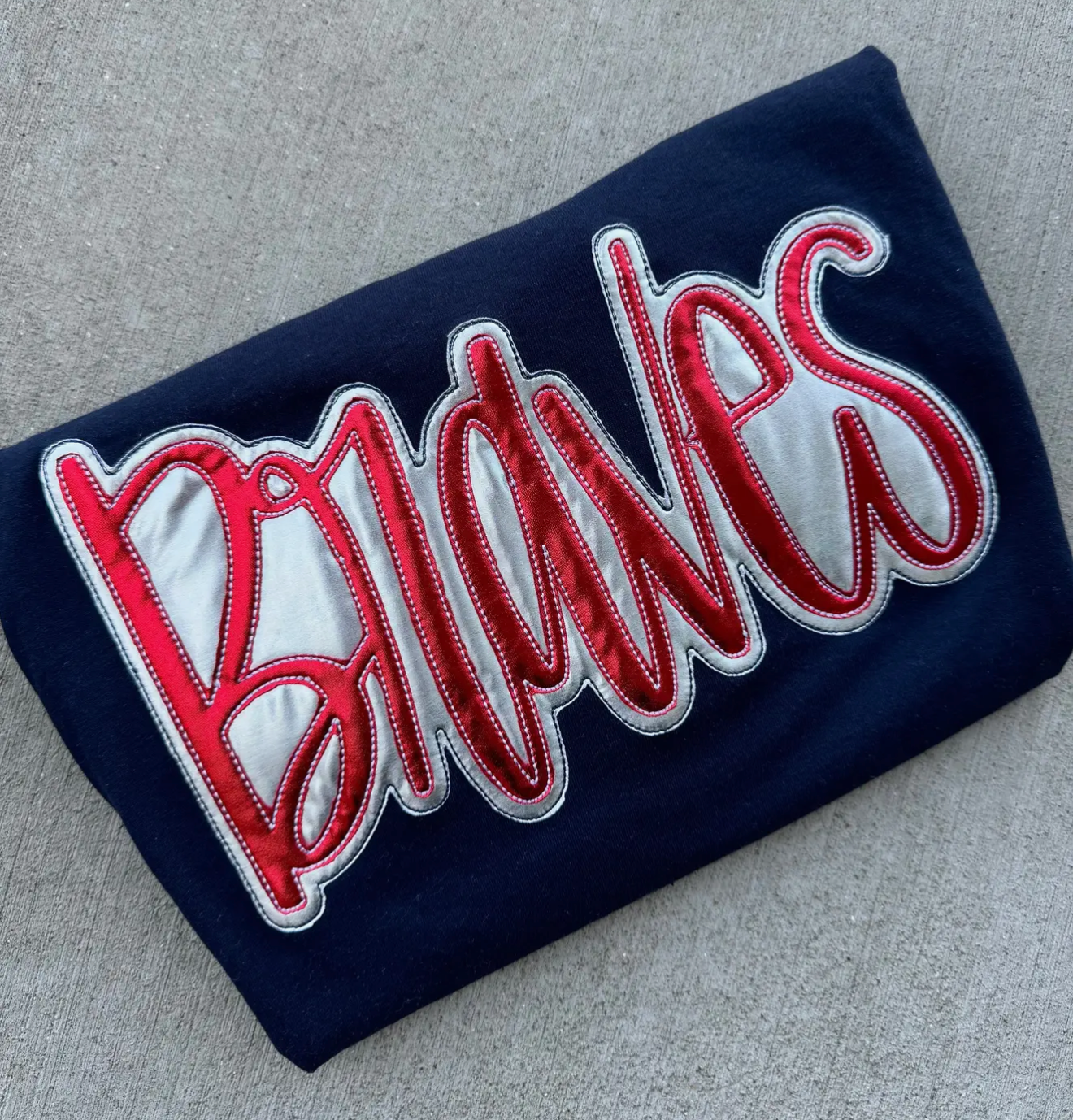 Braves Red & Chrome Patch Tee