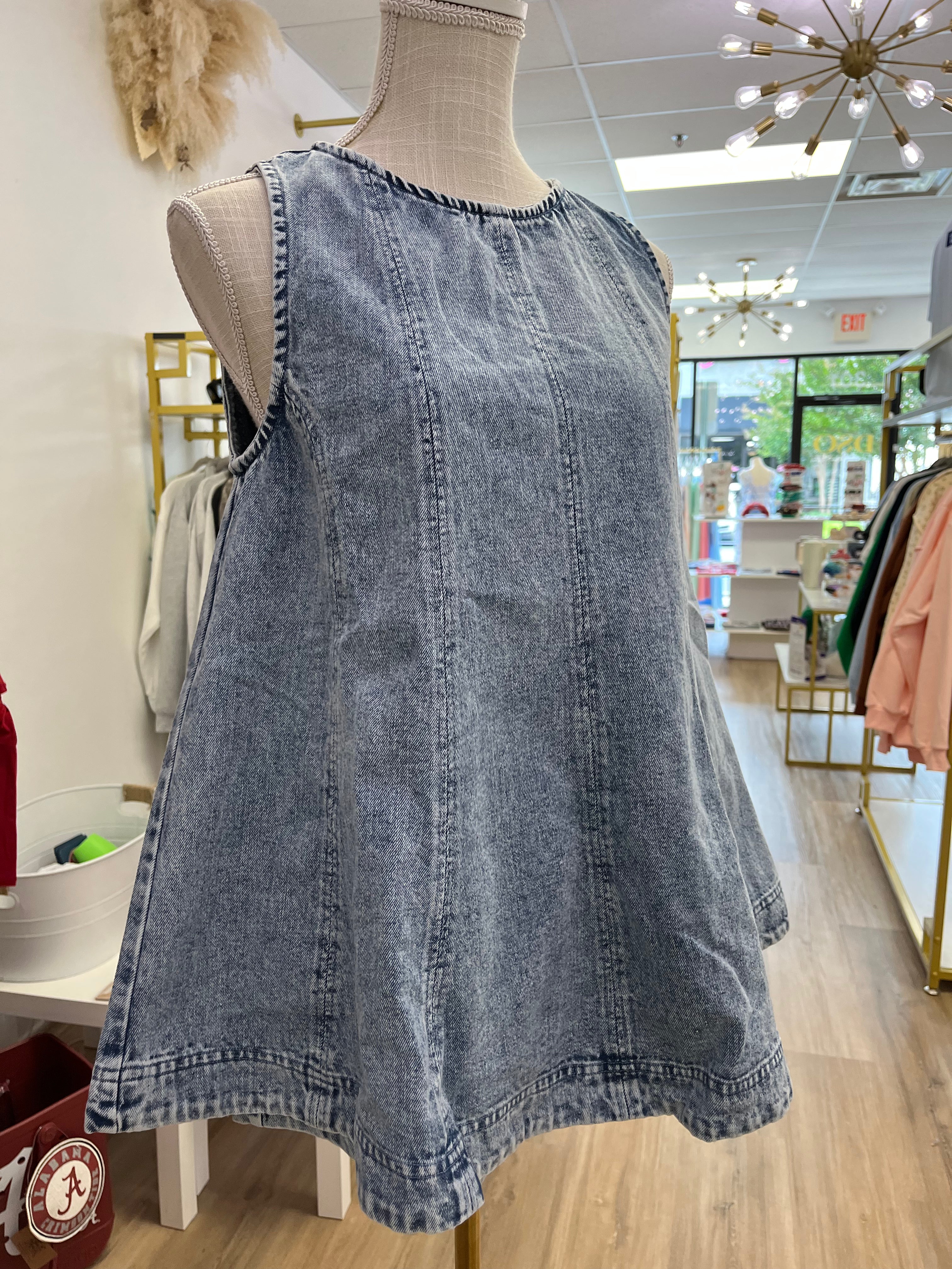 Denim Sleeveless 2pc Shorts Set