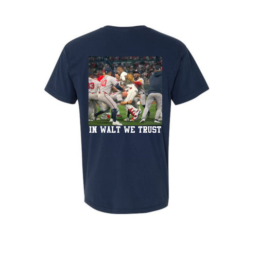 In Walt we trust braves - front/back on navy
