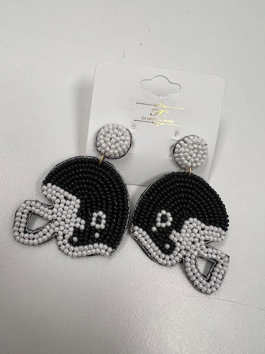 Black Beaded Helmet Dangles