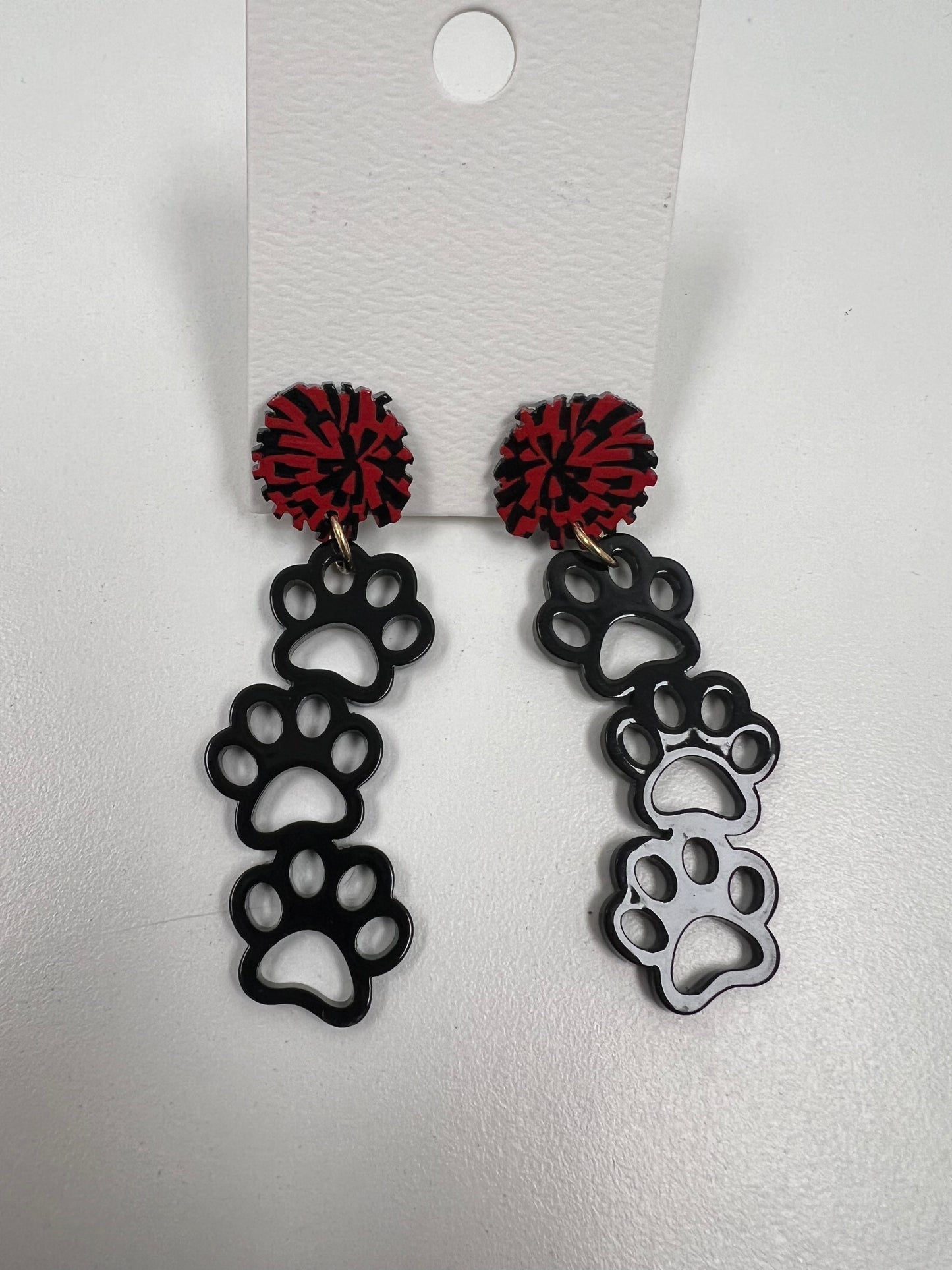 UGA Paws & Pom Pom Dangles