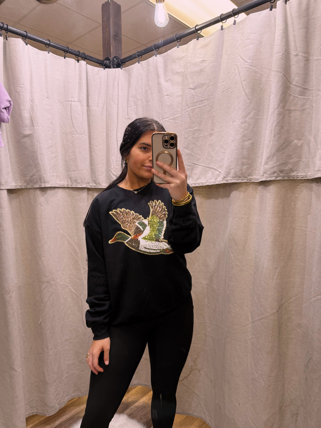 Mallard sequin patch sweatshirt