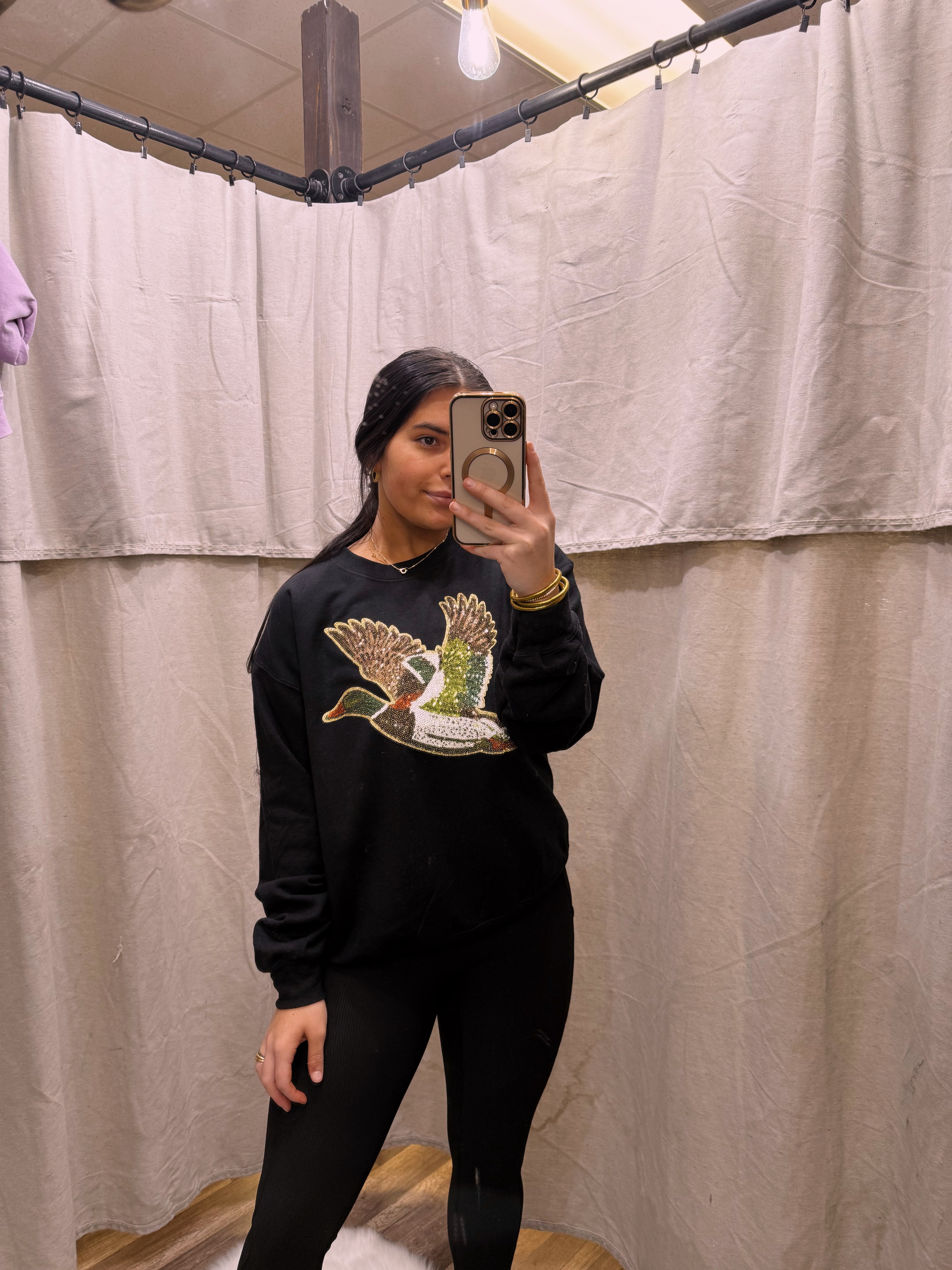 Mallard sequin patch sweatshirt