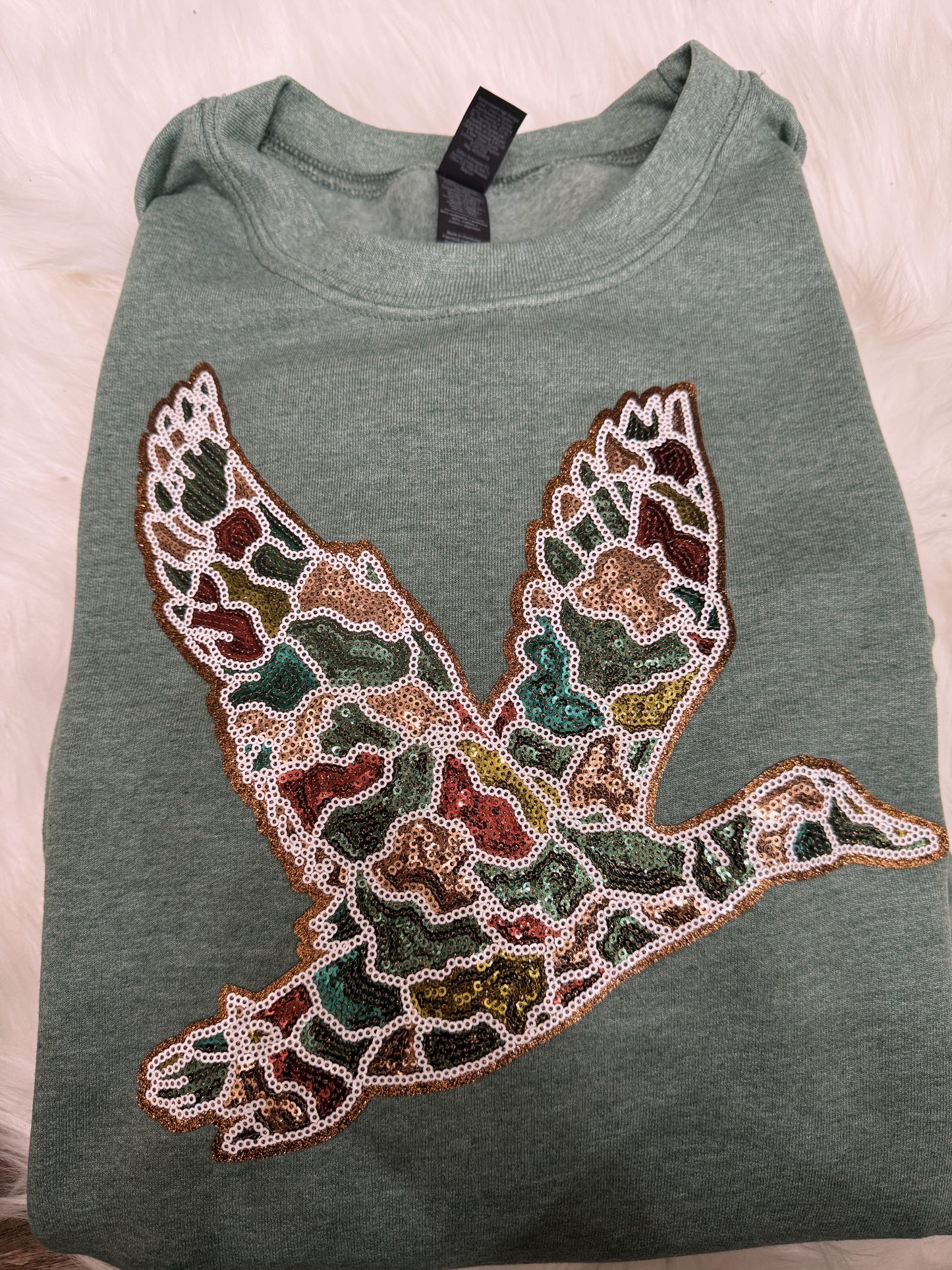 Camo retro duck patch sweatshirt