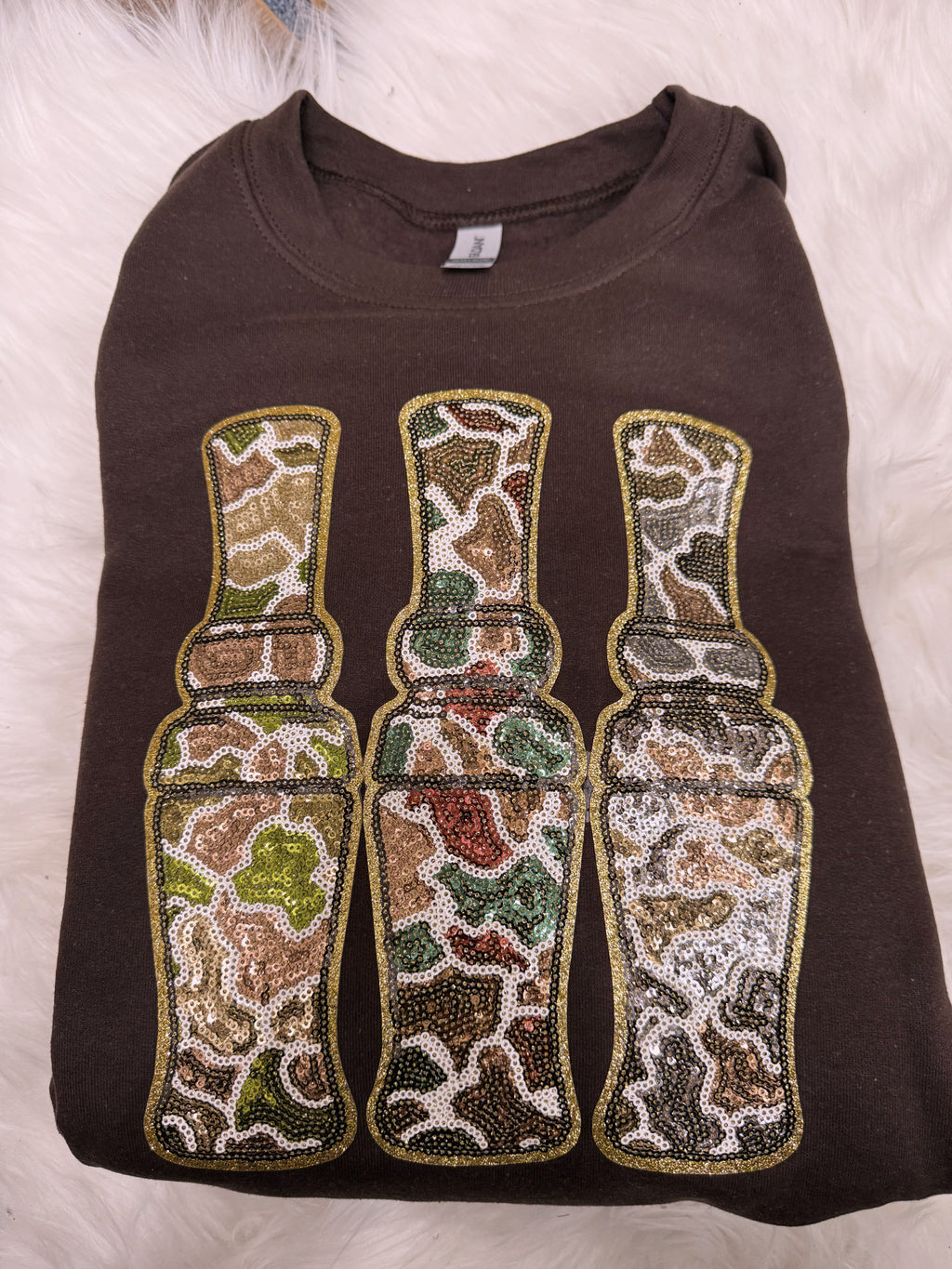 Camo duck call patch sweatshirt