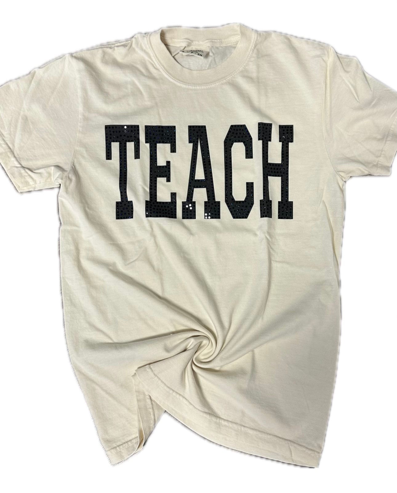 Teach Black Sequin Tee