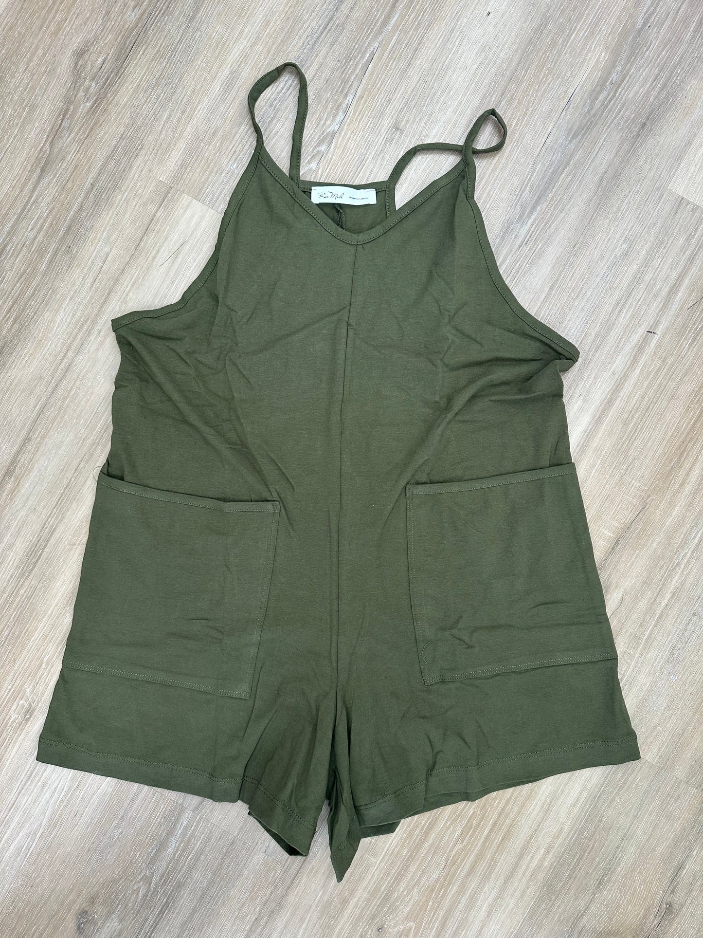 Cotton Lycra Sunny Romper Olive