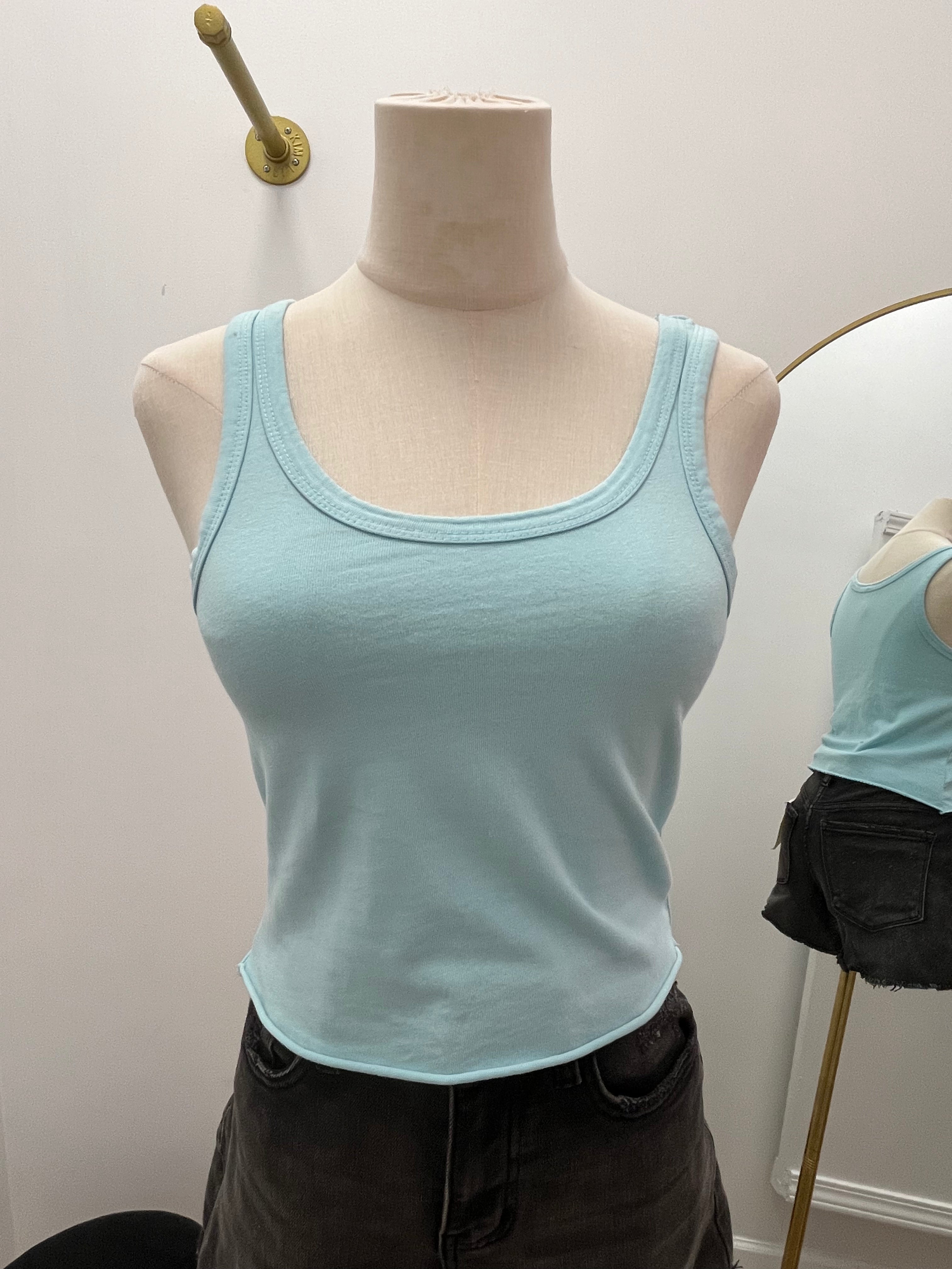Baby Blue Cropped Tank