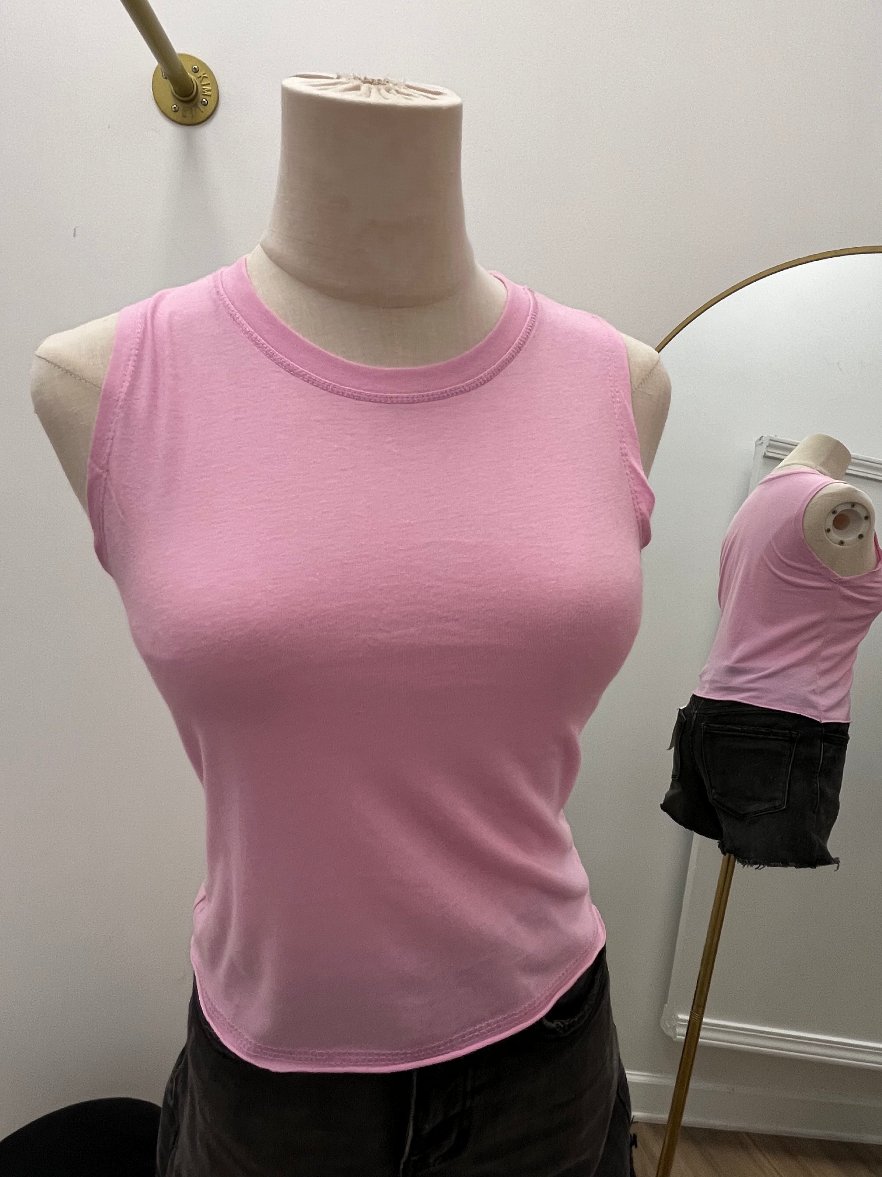 Pink Boxy Muscle Tank